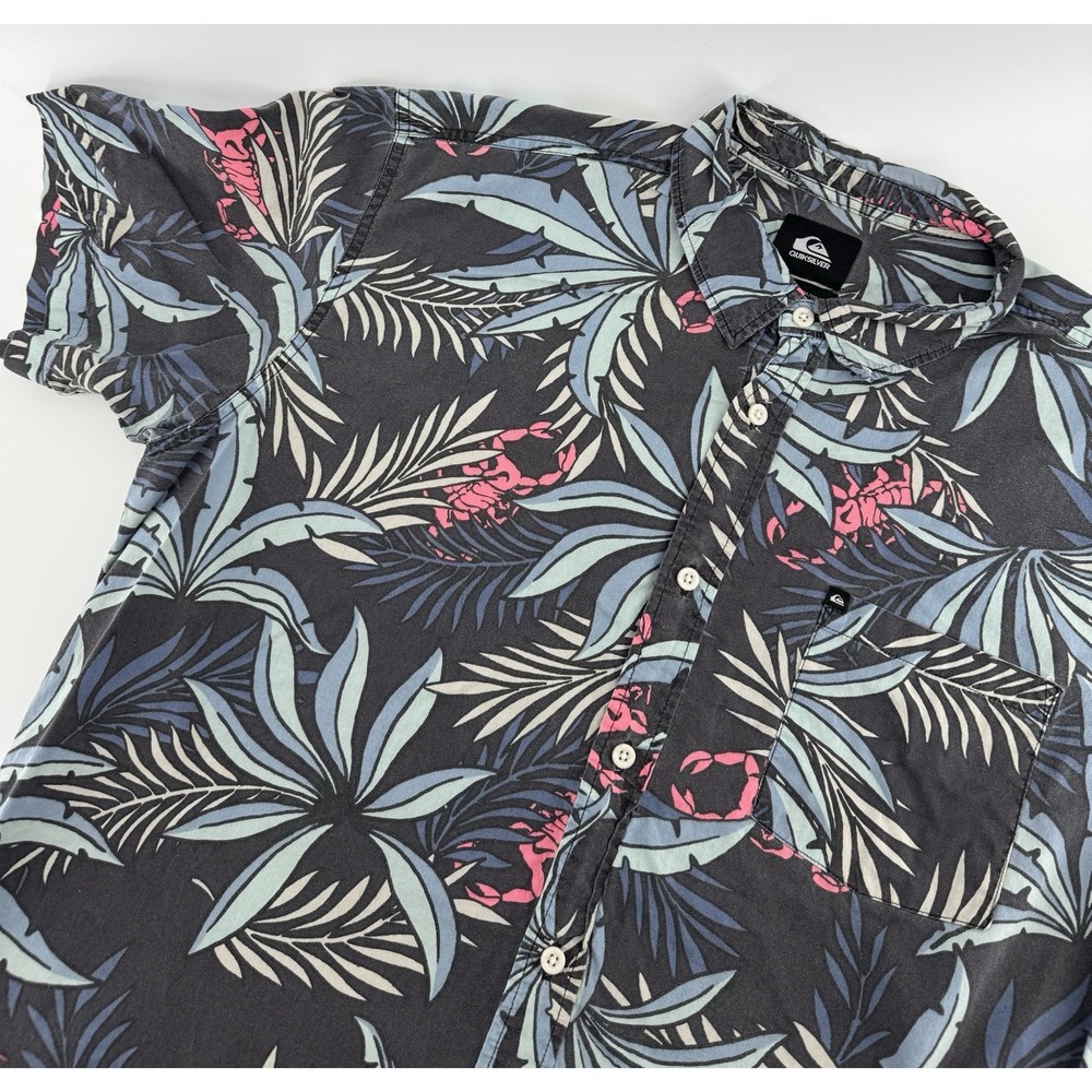 Quicksilver Hawaiian Shirt Men's Size 2XL Floral Tropical Beach Aloha - Picture 2 of 11
